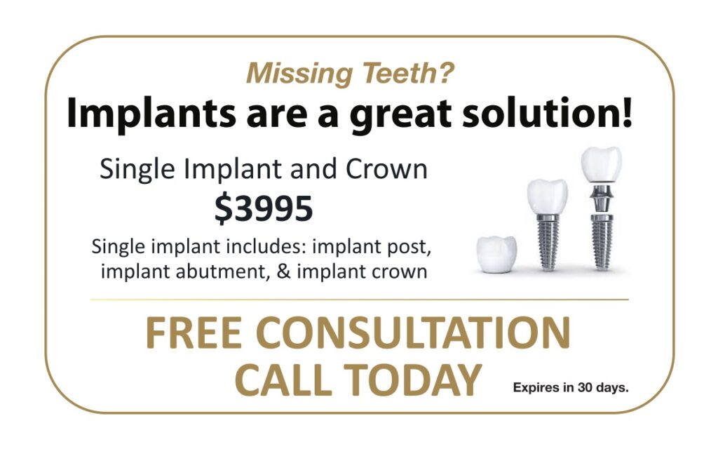 Single Implants and Crown $3995