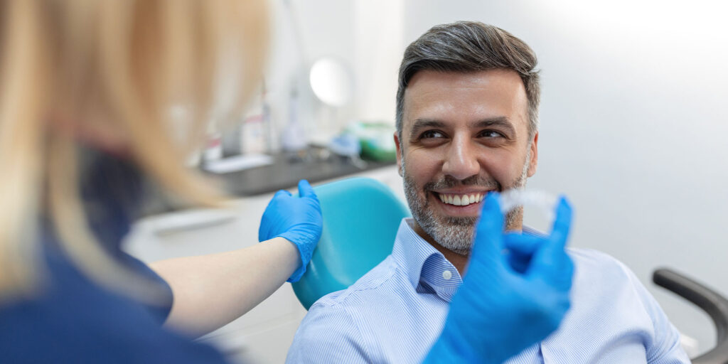 dental patient trying invisalign