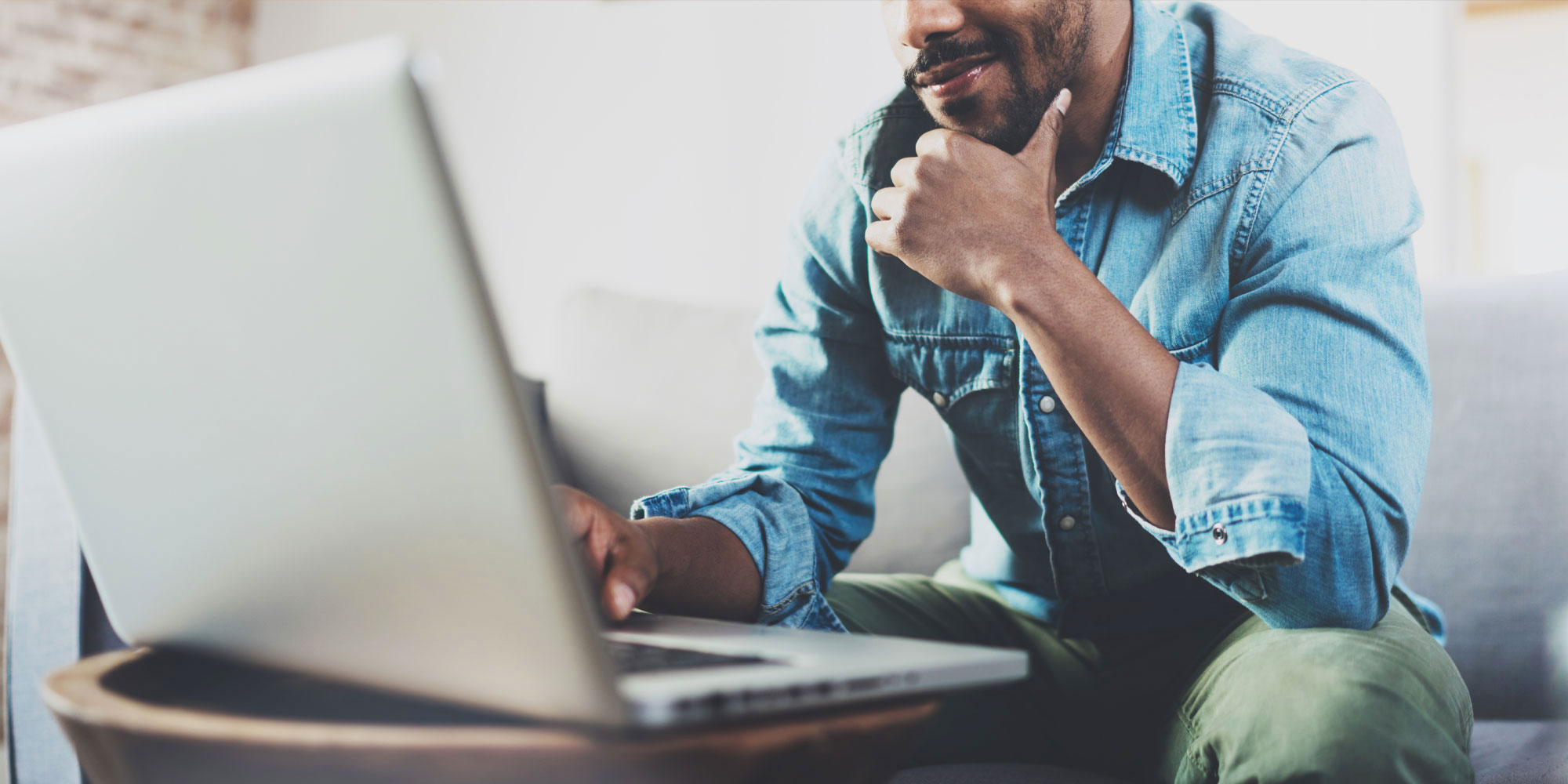 man on computer